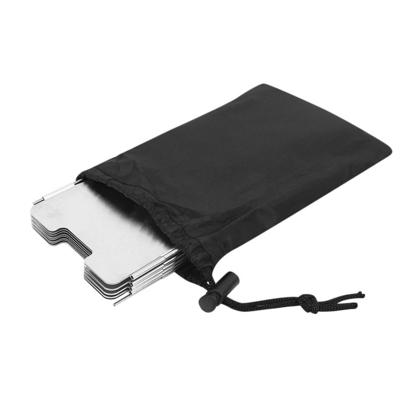 

ABNO-6X 9 Plates Foldable Outdoor Camping Cooking Cooker Gas Stove Wind Shield Screens Windshield срібний