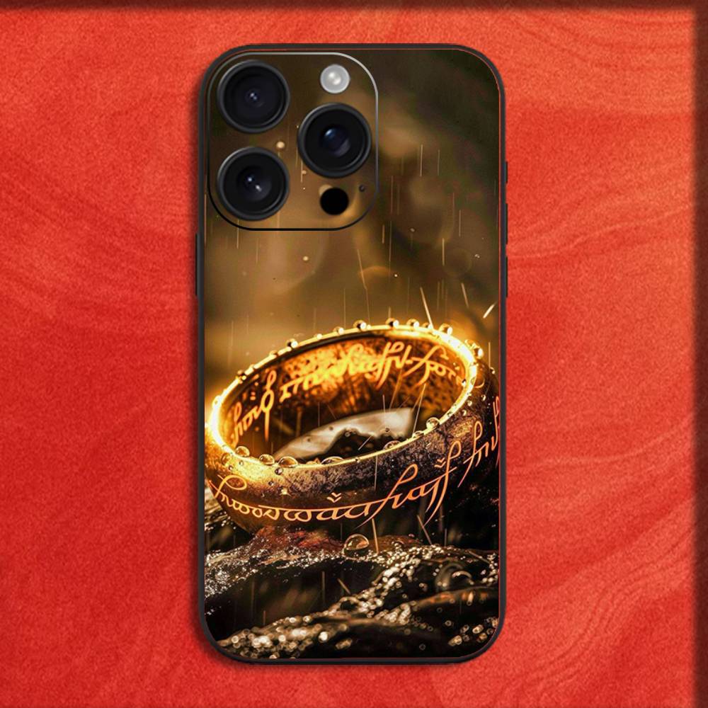 The Lord of the R-Rings Map Phone Case For iPhone 16,15,14,13,12,11,Pro,XS,Max,XR,Plus,E,Mini Black Shockproof Cover