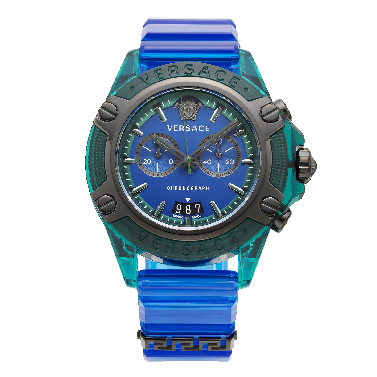 

Watch CHRONO ACTIVE Blue Dial Sapphire Glass Quartz 43MM Swiss Watch I Watch Brand VEZ701122 Green [Versace] [Item]