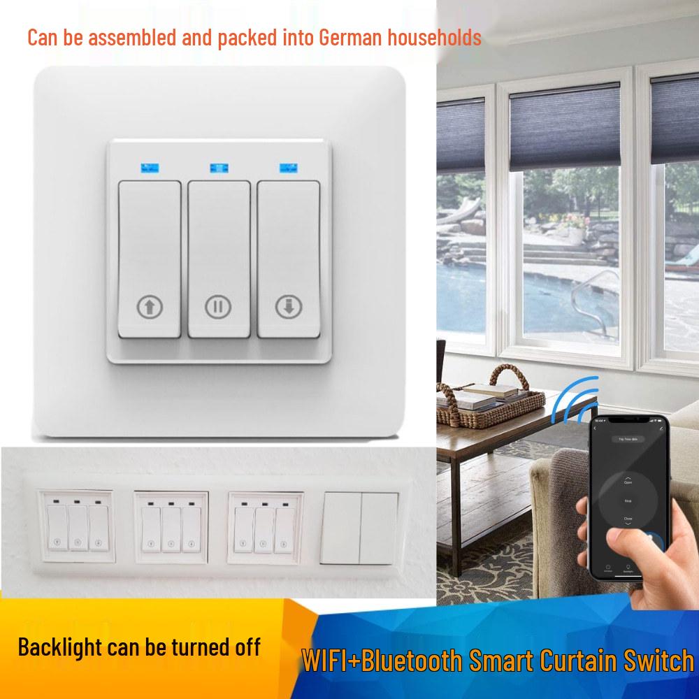 

Graffiti WiFi Smart Curtain Wall Switch with Mobile App & Alexa Voice Control EU/US/ES/IT/FR/CN белый