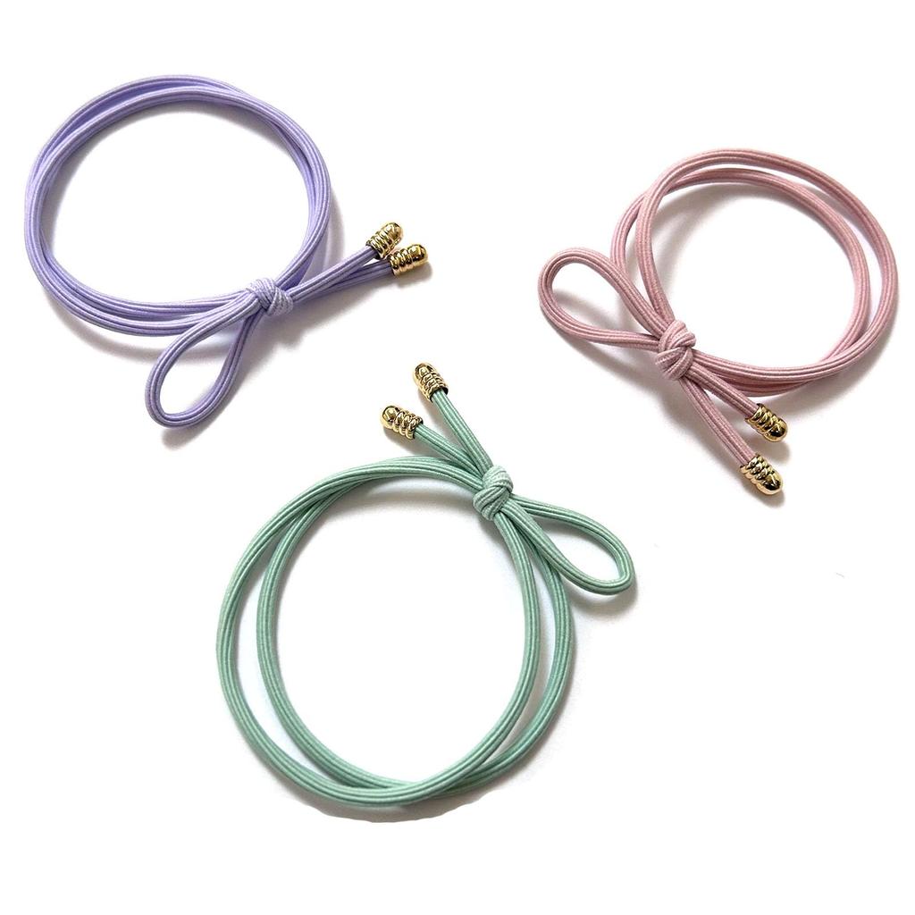 Natunofu Hair Ribbon Elastic Hair Stylish Hair Ties for Adults with Metal Hair Stylish Hair Hair Ties with Stylish Hair Cute Korean Solid Elegant Set