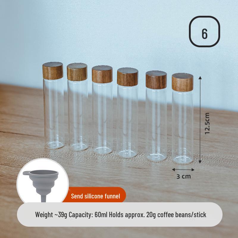Bocal de stockage pour grains de café avec couvercle en bois et support d'exposition