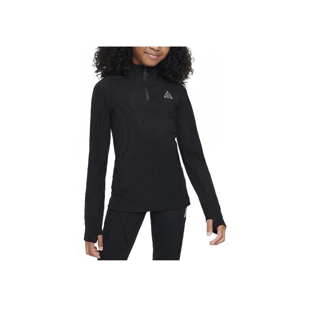 Nike ACG Therma-FIT All Over Print Long Sleeve T-Shirt Kids Tops Black FD2871-010