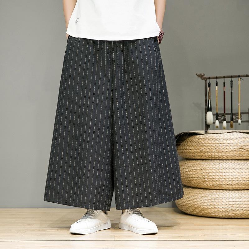 

Men Striped Pants Drawstring Joggers Loose Streetwear Wide Leg Trousers Men 2026 Pockets Vintage Casual Male Pants 5XL XXXXXL чорний
