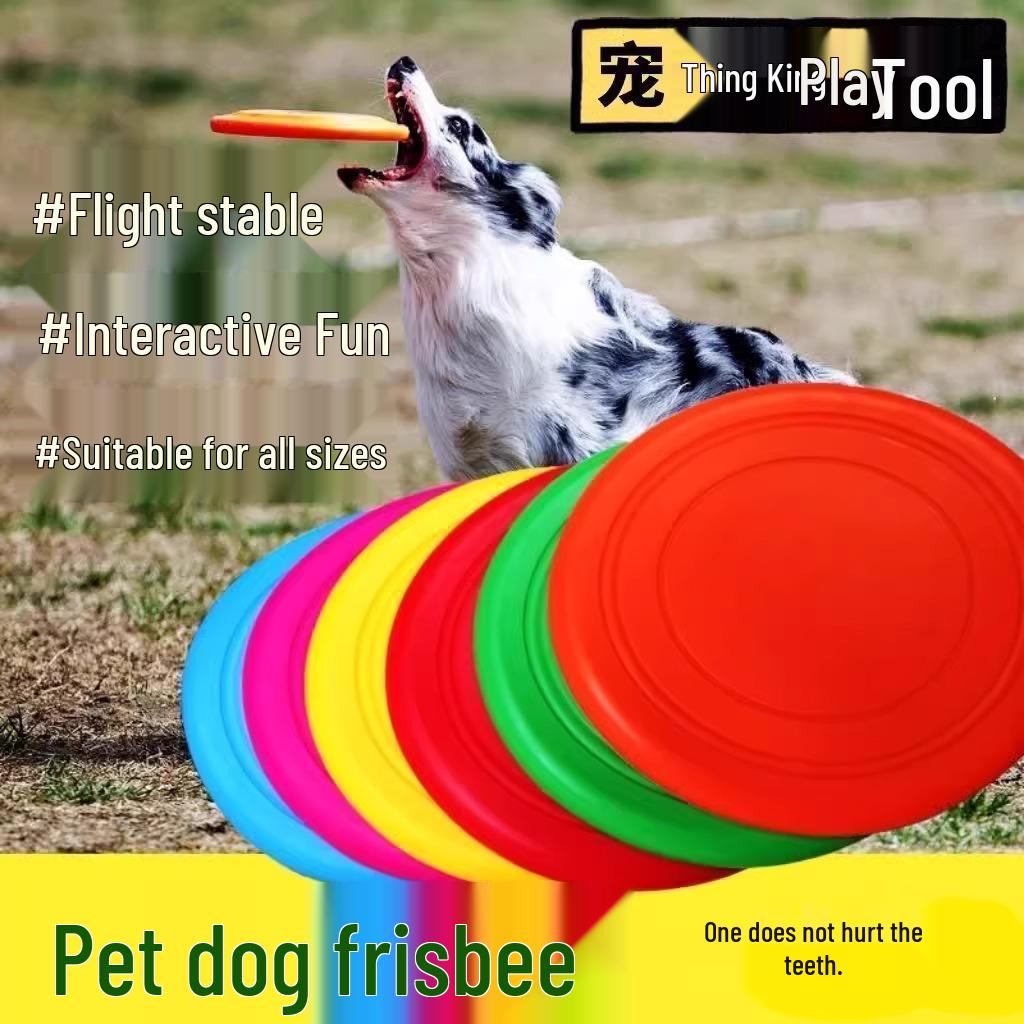 Dog Frisbee: Durable Bite-Resistant Flying Disc Toy for Training, Teething, and Interactive Play to Relieve Boredom