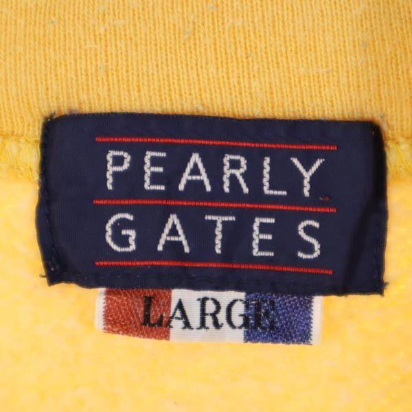 Pearly Gates Golf Long Sleeve Half Button Trainer L Yellow Back Brushed Men's Used