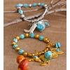 Yhpup 2026 Stainless Steel Handmade Jewelry Turquoise Stone Beads Chain Shoes Heart Leaf Drop Charm Statement Bracelet Bangle