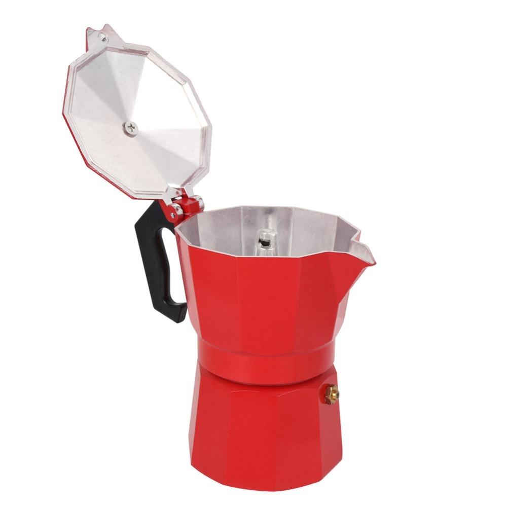 Red Moka Pot Aluminum Italian Coffee Maker Coffee Supplies Coffee Maker  Coffee Making