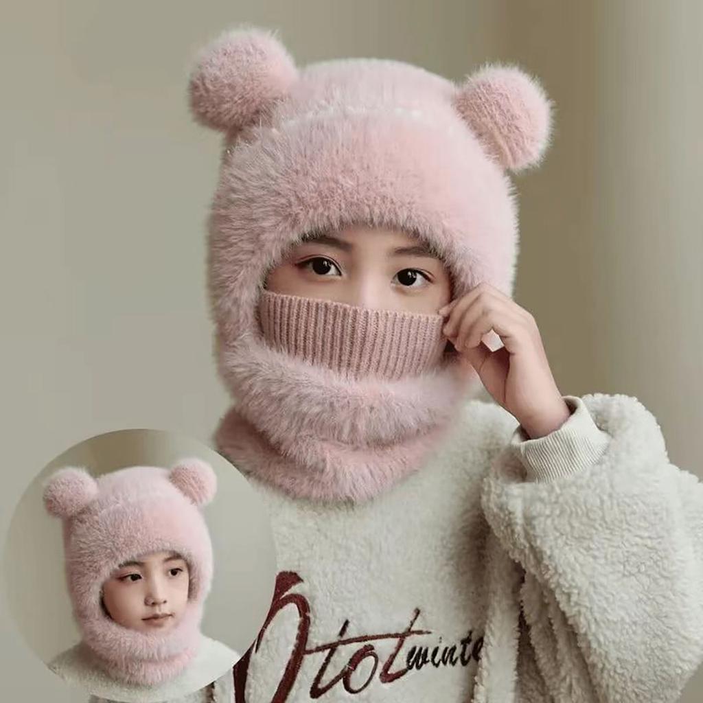 Sciarpa in Peluche per Bambini Cappello Pullover Cappello Caldo Invernale Protezione per le Orecchie 2-10 Anni Bambini Berretto Monopezzo Sciarpa di Velluto per Bebè Copricapo