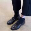 Echte Leder Damen Mary Jane Schuhe Vintage Mädchen Niedriger Absatz Lolita Schuhe Runde Spitze Uniform Kleine Lederschuhe Damen Loafer