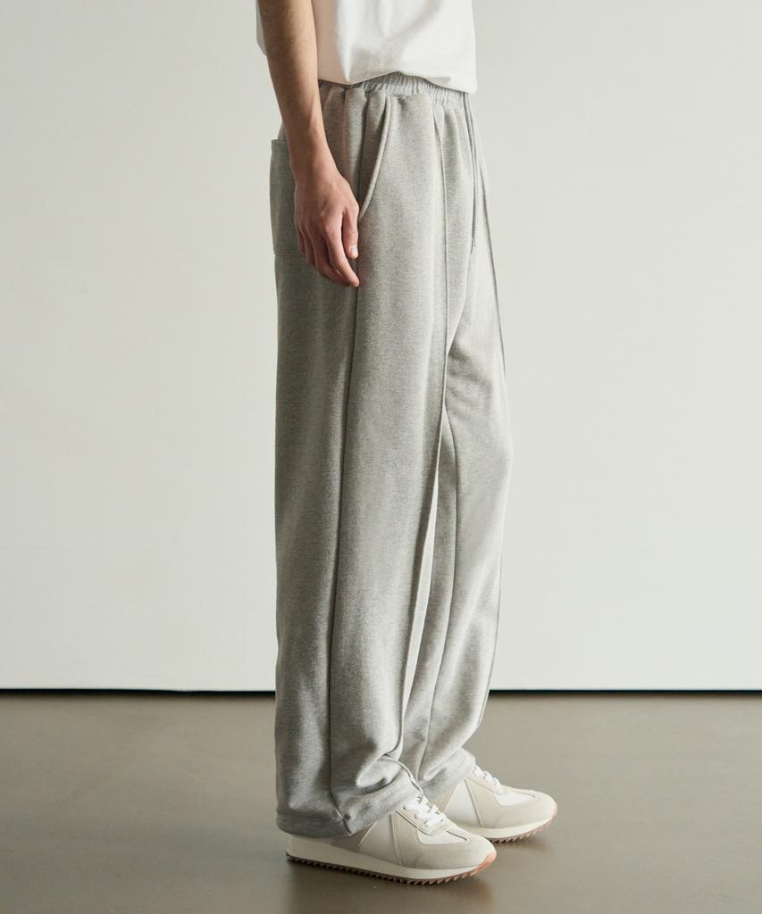 ROTEMBER Pin-Tuck Pointed Lounge Sweatpants [Grey]
