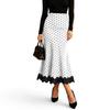 Damen Casual Polka Dot Rock mit Spitzeneinsatz, Modischer Rock für den Alltag