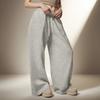 Women's Wool Wide-Leg Sweatpants Winter Warm Straight-Cut Sports Pants With Pockets