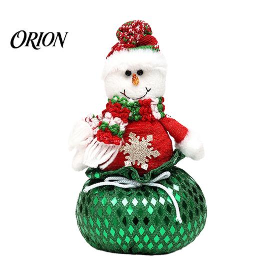 Festive Table Centerpieces Sequins Christmas Santa Claus/Snowman/Elk Ornaments with Candies Storage Pocket, Plush Claus Red or Green Figures