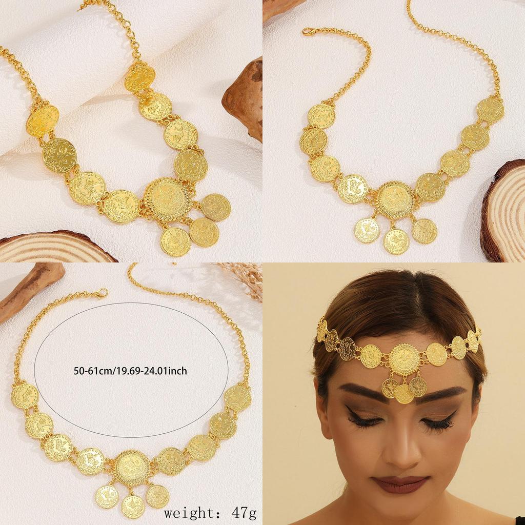 Geometric Style Gold Alloy Headpiece With Tassel For Women With Wedding And Holiday Gift Suitability