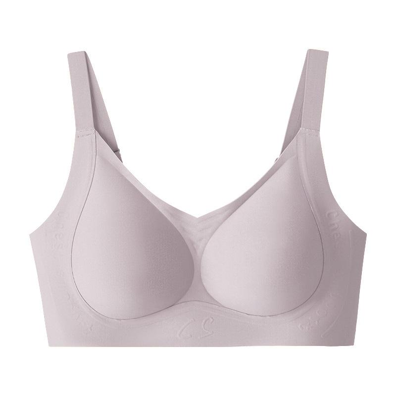 Jelly Black Technology Underwear Women's Big Breasts Show Small Traceless Upper Support Soft Support Gathering Anti-sagging No Steel Ring Bra
