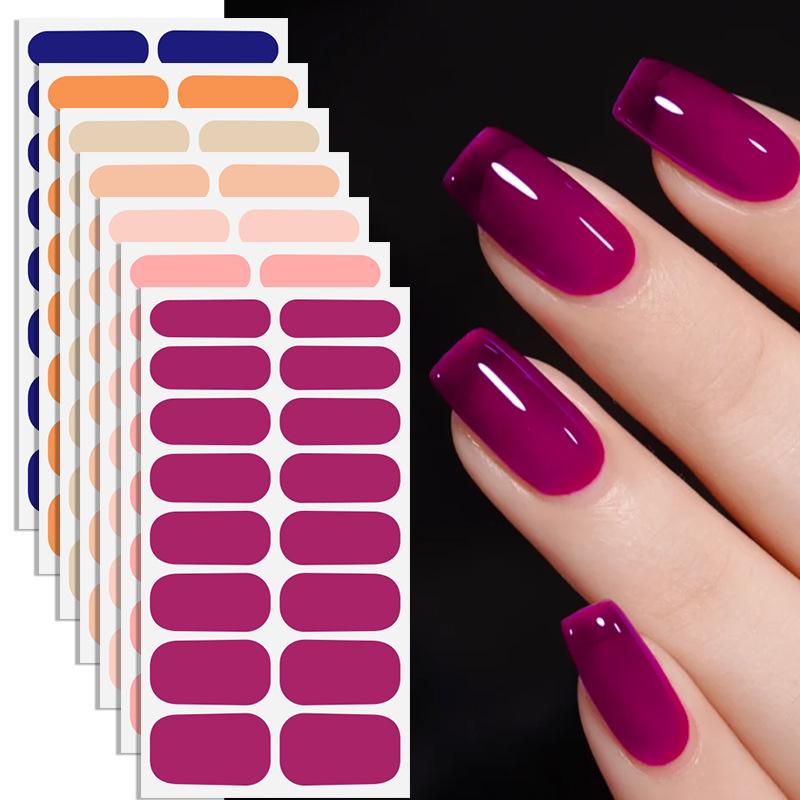 Adesivi per unghie in pellicola, Adesivi per unghie a colori solidi impermeabili, Nuovi adesivi per nail art a copertura totale
