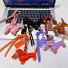 Leather Dachshund Chocolate Bag Accessories Pendant Key Chain Lanyard Creative Keychain