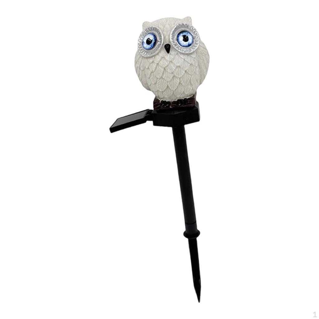 Outdoor Solar Pathway Light Garden Stake Animal Statue Ornament Landscaping Lamp Owl Figurine Warm