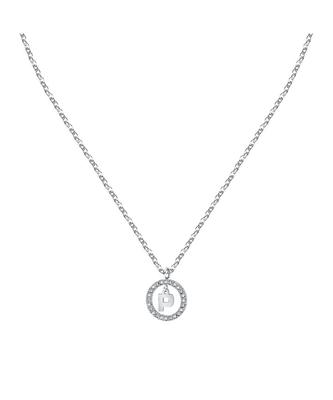 Letter P Steel Necklace With Clear Crystal LPS10ASF21 For Women