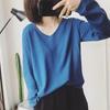 2023 Autumn/Winter Korean-Style Loose V-Neck Long Sleeve Knitted Sweater Women's Base Layer