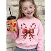 European sizes Black Christmas Sweater Suitable for Winter Celebrations - Candy Cane Bow Print, Round Neck Sleeve Holiday Sweaters