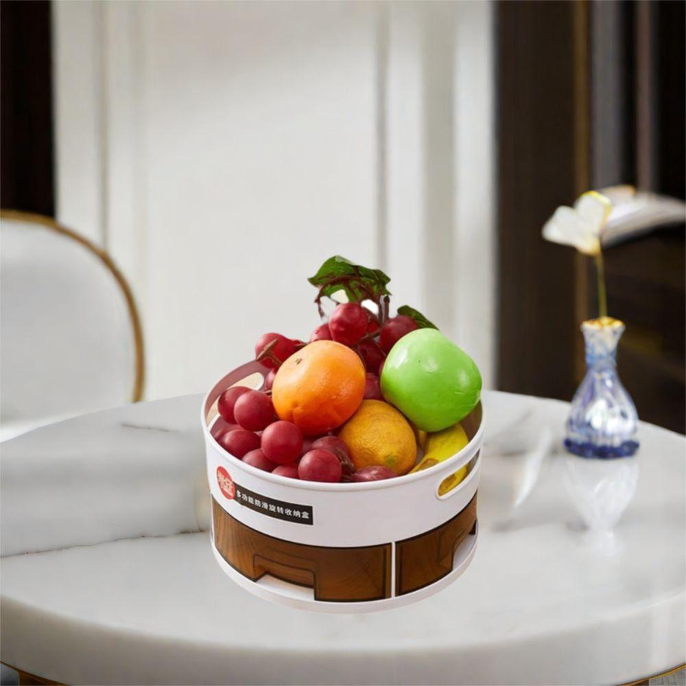 Non-Slip Double Spice Tray Round Rotatable Seasoning Holder 360° Rotating Storage Tray  for Home