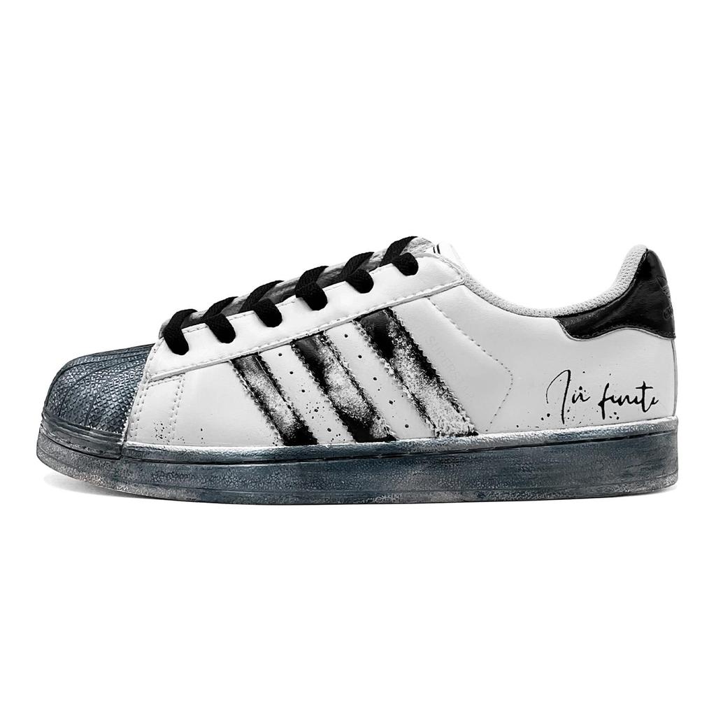 adidas Originals Superstar 2 Blau Rost, Used-Look, Graffiti, Amerikanischer Streetwear, Kreativ Vintage, Individuell Low-Top IH8659(TeamS1-S-BOX)
