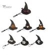 Lightweight Pet Headgear Halloween Cat Witch Hat, Fun Hat with Adjustable Elastic Strap, Cartoon Ghost Pumpkin Bat Skull for Cats Small Dogs
