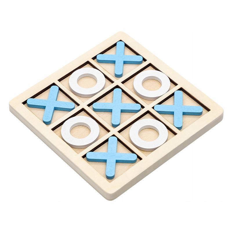 Tic-Tactics Game For Children Wooden Colorful 14X14Cm Blue