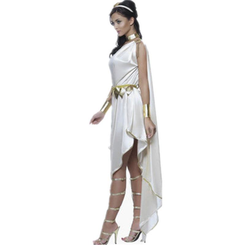 Muse Suit, Cosplay Cleopatra, White Slanted Shoulder Irregular Dress, Stage Performance Suit