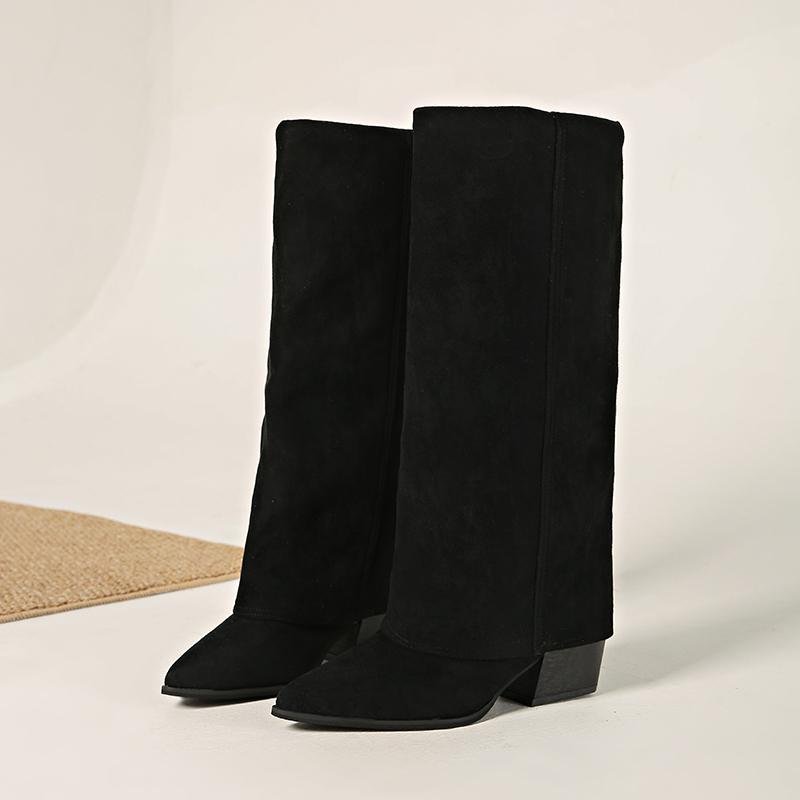 Fashion New Retro Pointed Toe Suede 2025 Thigh Boots Women's Tall Autumn/Winter Knight Boots