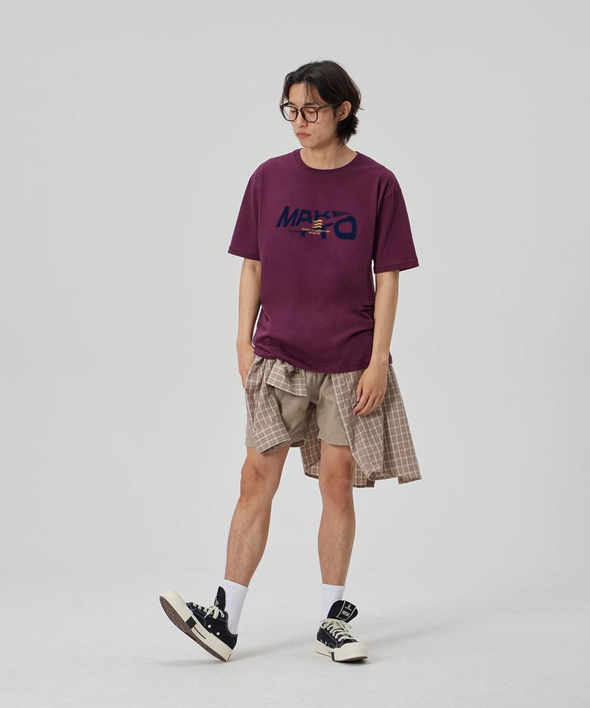 MAKEITTO [Active Lettering]Crew Neck Tee_Wine
