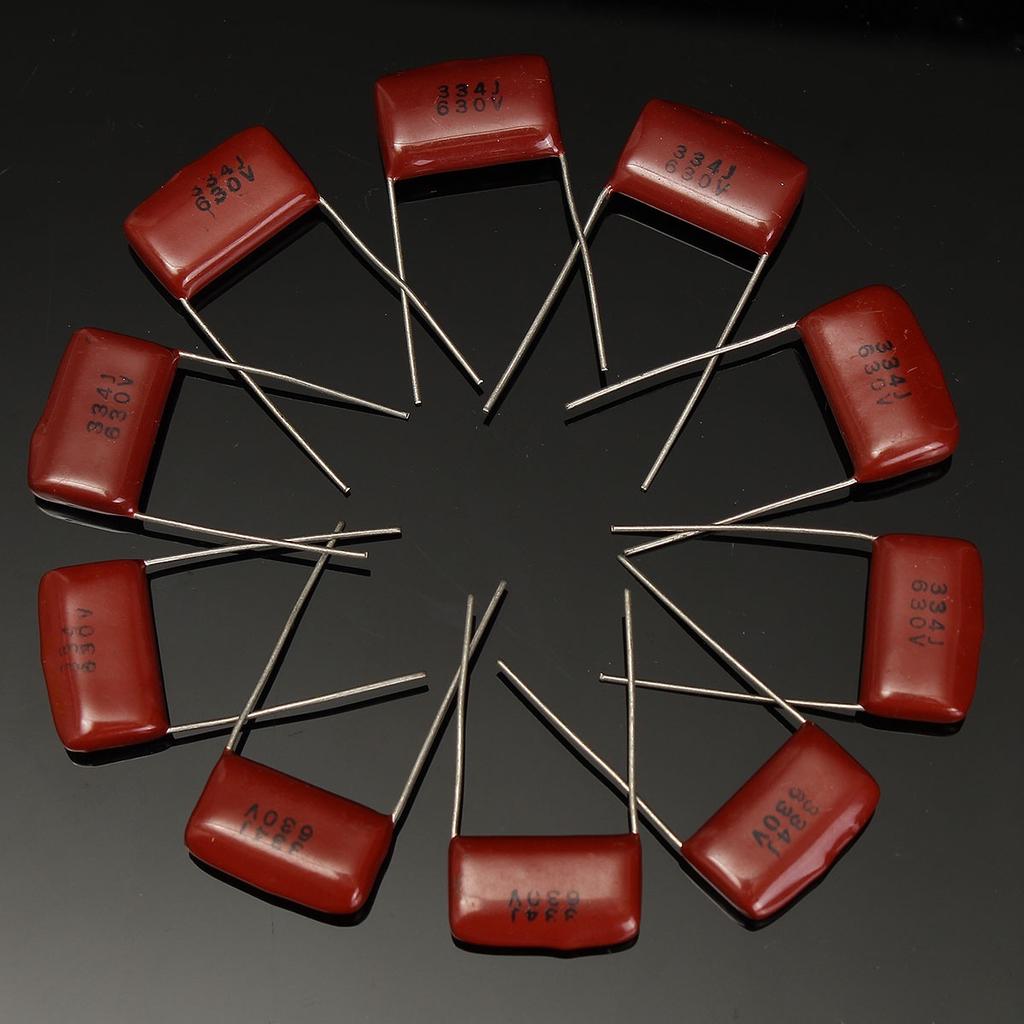 200Pcs 25 Values 0.001uf~2.2uf 630V CBB Metal Film Capacitors Assortment Kit Set