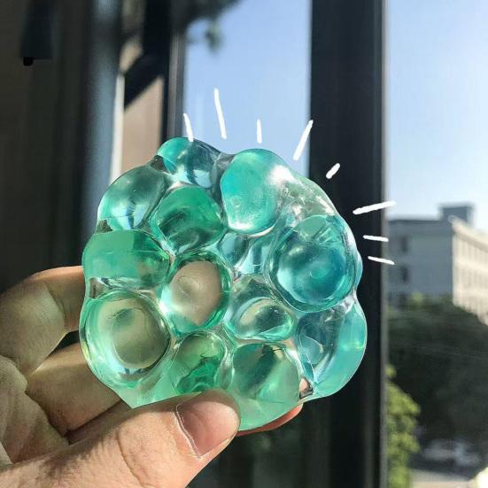 1/4Pcs Shapeable Bead Filled Stress Ball Anxiety Stress Relief Beaded Ball Squeeze Toy Portable Travel Soft TPR Textured Ball Sensory Fidget Toy