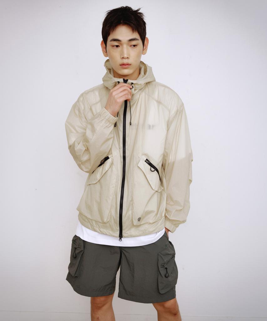 Kallapataleu Nylon Belted Back Out Pocket Cargo Pocket Shorts - Khaki