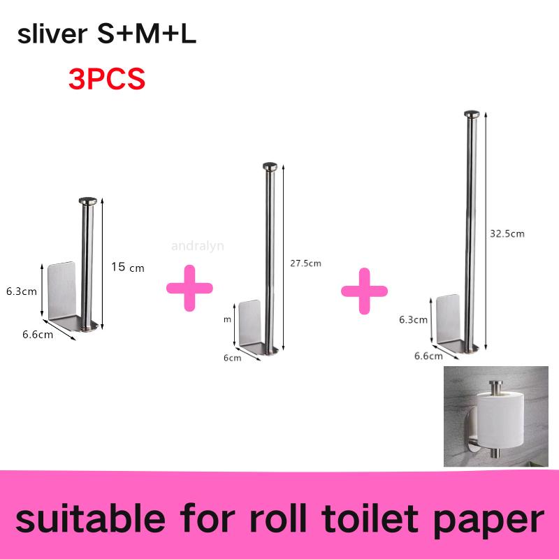 1-3pcs Kitchen Toilet Paper Holder Tissue Holder Hanging Bathroom Toilet Paper Holders Roll Paper Holder Towel Rack Storage Rack