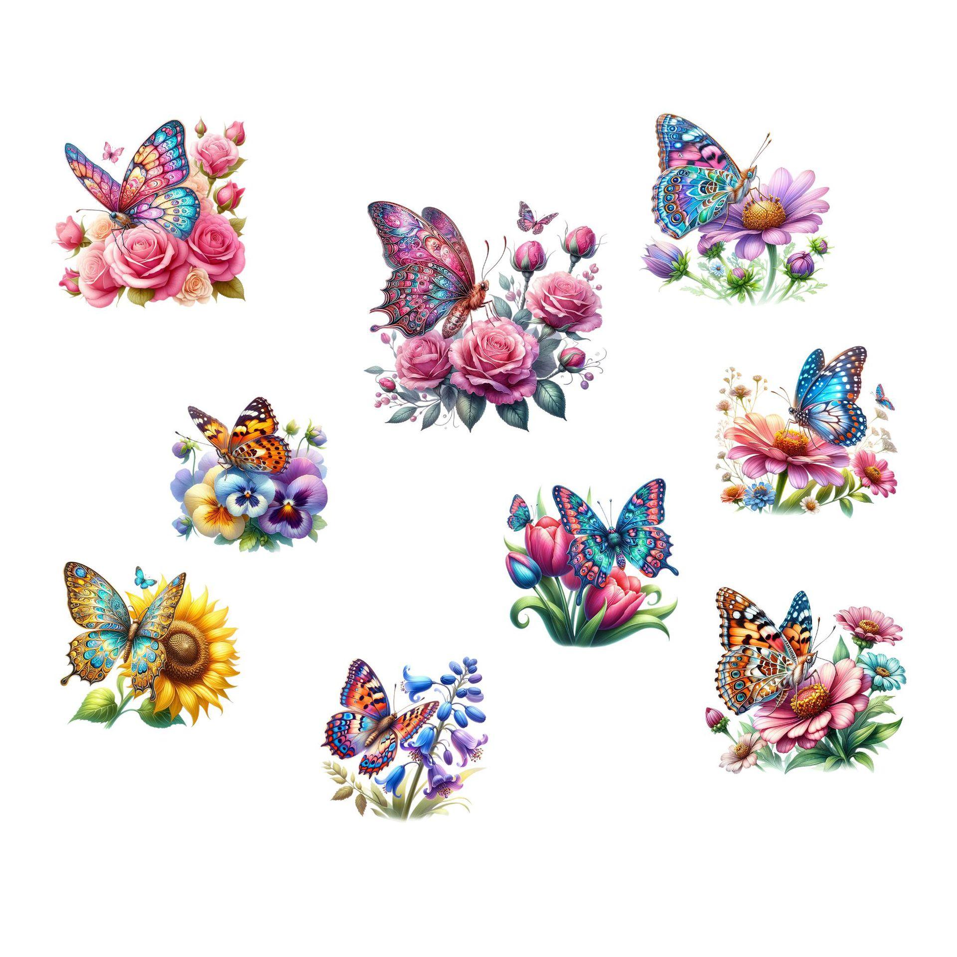 

Красочные бабочки цветы наклейки на стену наклейки гостиная шкаф украшение для дома