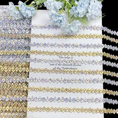1,2 cm Strass-bestickte Kette, Spitze, Miao-Ethnischer Taillenschmuck, DIY-Bekleidungszubehör - 9 Meter