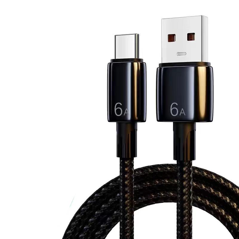Type-c Data Cable Tpyc Weaving100w66w The Charging Cable Is Suitable for Apple, Huawei, and Honor Vivo Mobile Phone