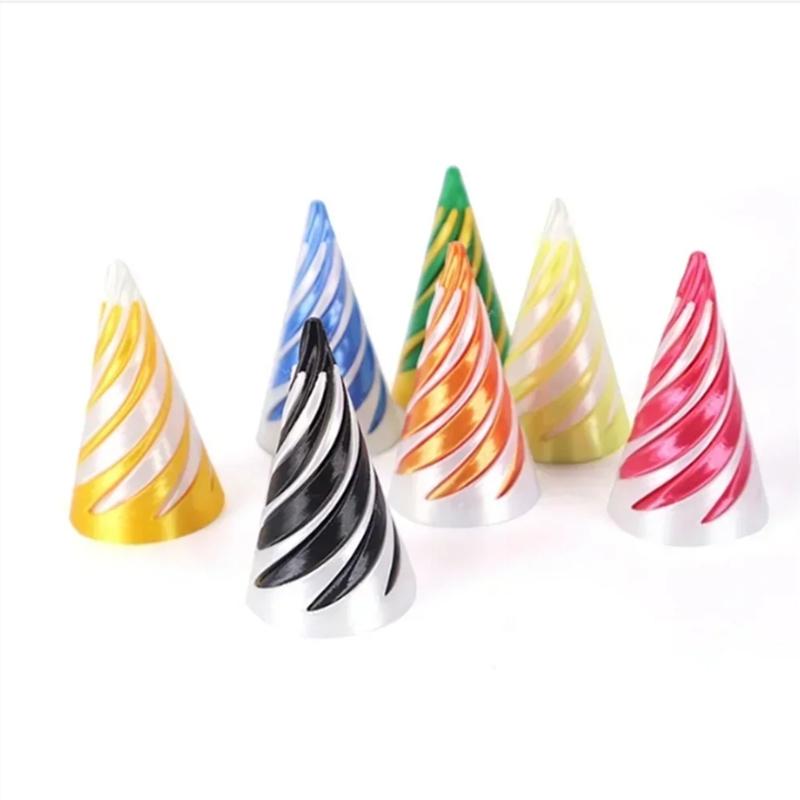 3D Printed Spiral Cone Pyramid Passthrough Sculpture Pass Through Pyramid Toy Mini Vortex Thread Illusion Cone Spiral Ornaments