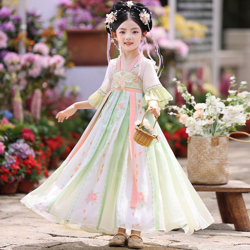 2026 New Hanfu Style Princess Dress: Ancient Chinese Fairy-Inspired Birthday Outfit for Girls