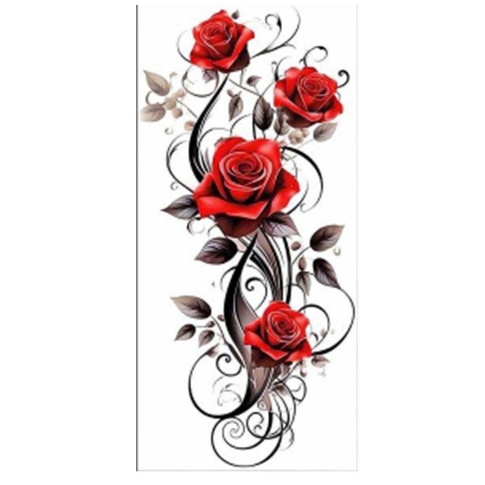 Long Lasting Rose Temporary Tattoo Flower Body Art Sticker Sweet Instant Decals Daily Use
