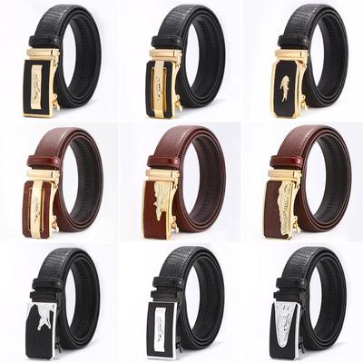 Belt Men'S Crocodile Business Iron Automatic Buckle Belt Young People'S Simple Microfiber Belt