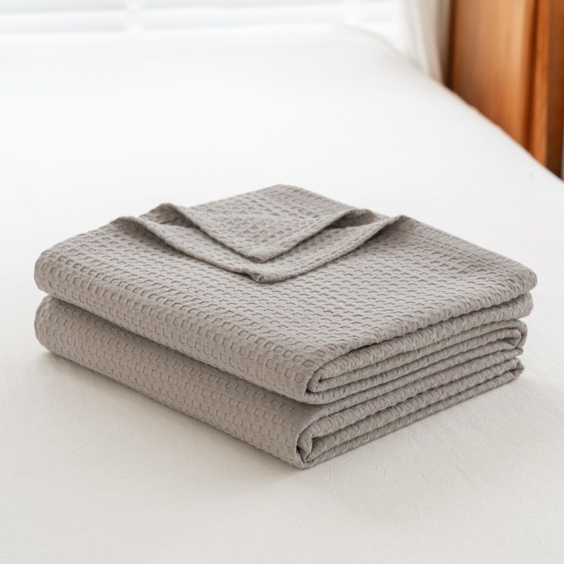 Waffle Plaid Cotton Blankets For Beds Summer Breathable Quilt Blanket Bed Sheet Bedspread Sofa Cover Throw Blankets Dusty Pink