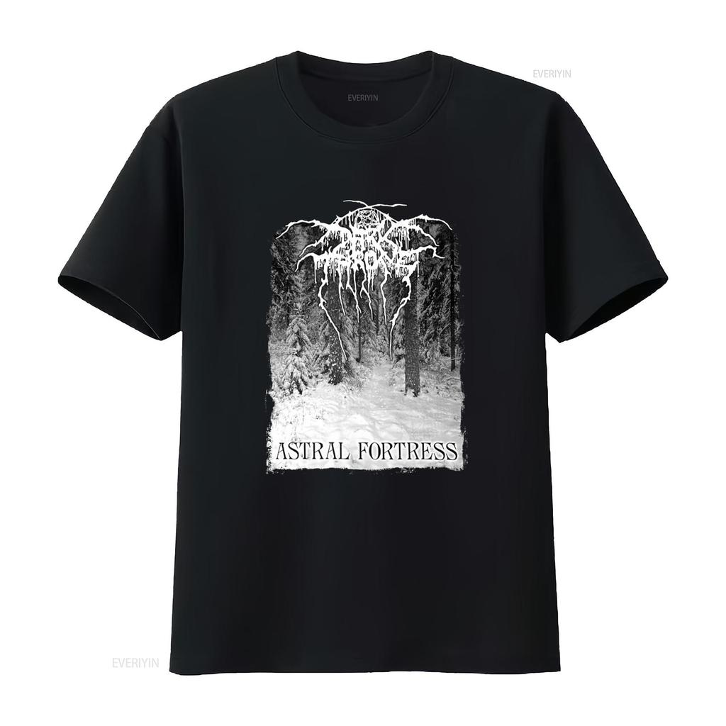 DARKTHRONE Astral Fortress Forest T Shirt Unique Winter Scene Design for Mens Fashion Vintage Washed Breathable Slightly Soft