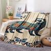 1PC Retro animals Print Flannel Blanket, High quality Comfortable for All Seasons, Home Decor, Warmth and Comfort