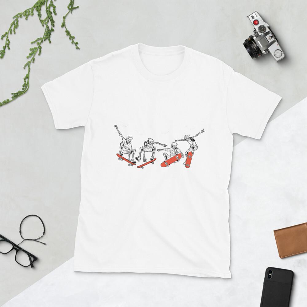 4 Skeletons Skateboarding Halloween Design S разноцветный