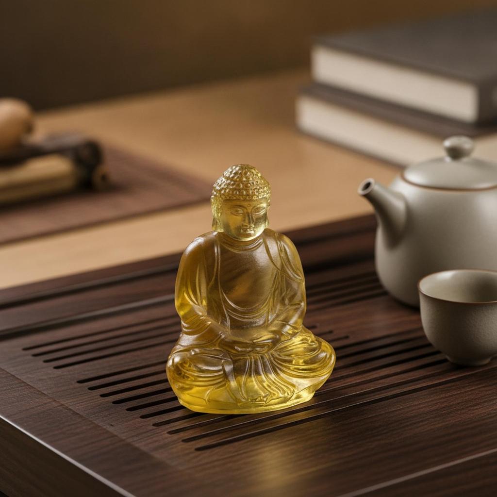 Seated Buddha Statue Ornament Decorative for Temple, Desks