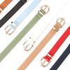 Adjustable Golden Oval Shape Buckle Thin Belt PU-leather All-match Belt Hot Girl Women Waist Belt for Coat Skirts Jeans